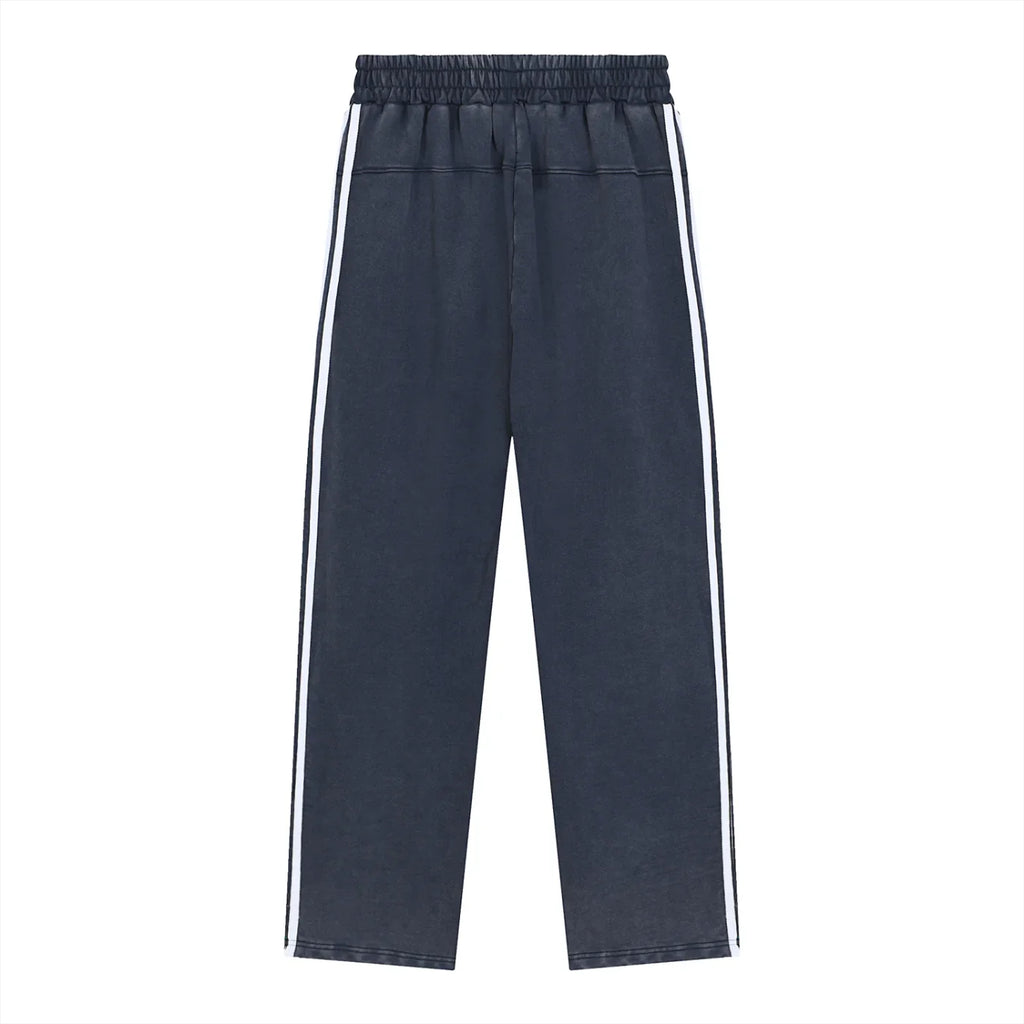 RisenRetro Snow Washed Contrast Tape Sweatpants