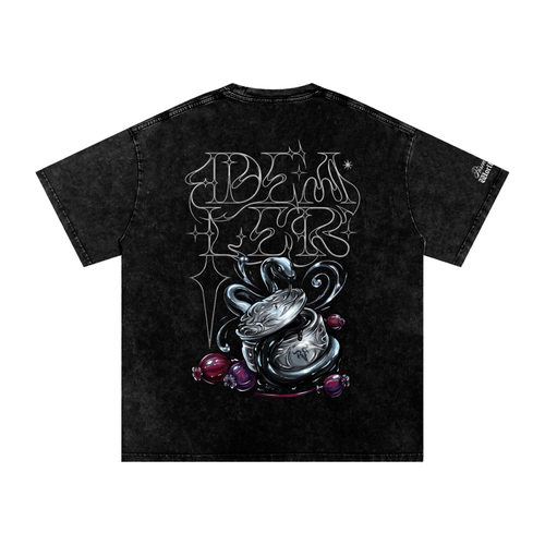 DEALER x RISEN RETRO Snow Washed Oversized Cotton T-Shirt