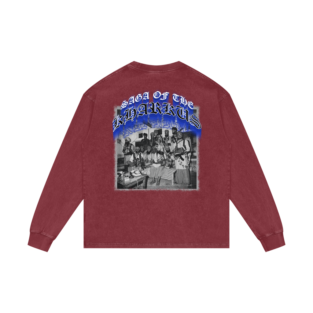 SAGA OF KHARKU'S | RISENRETRO | Acid Wash Oversize Long Sleeve T-Shirt