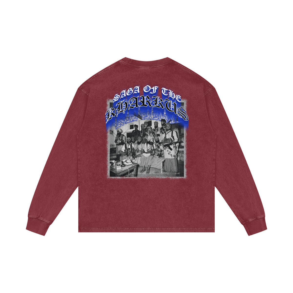 SAGA OF KHARKU'S | RISENRETRO | Acid Wash Oversize Long Sleeve T-Shirt