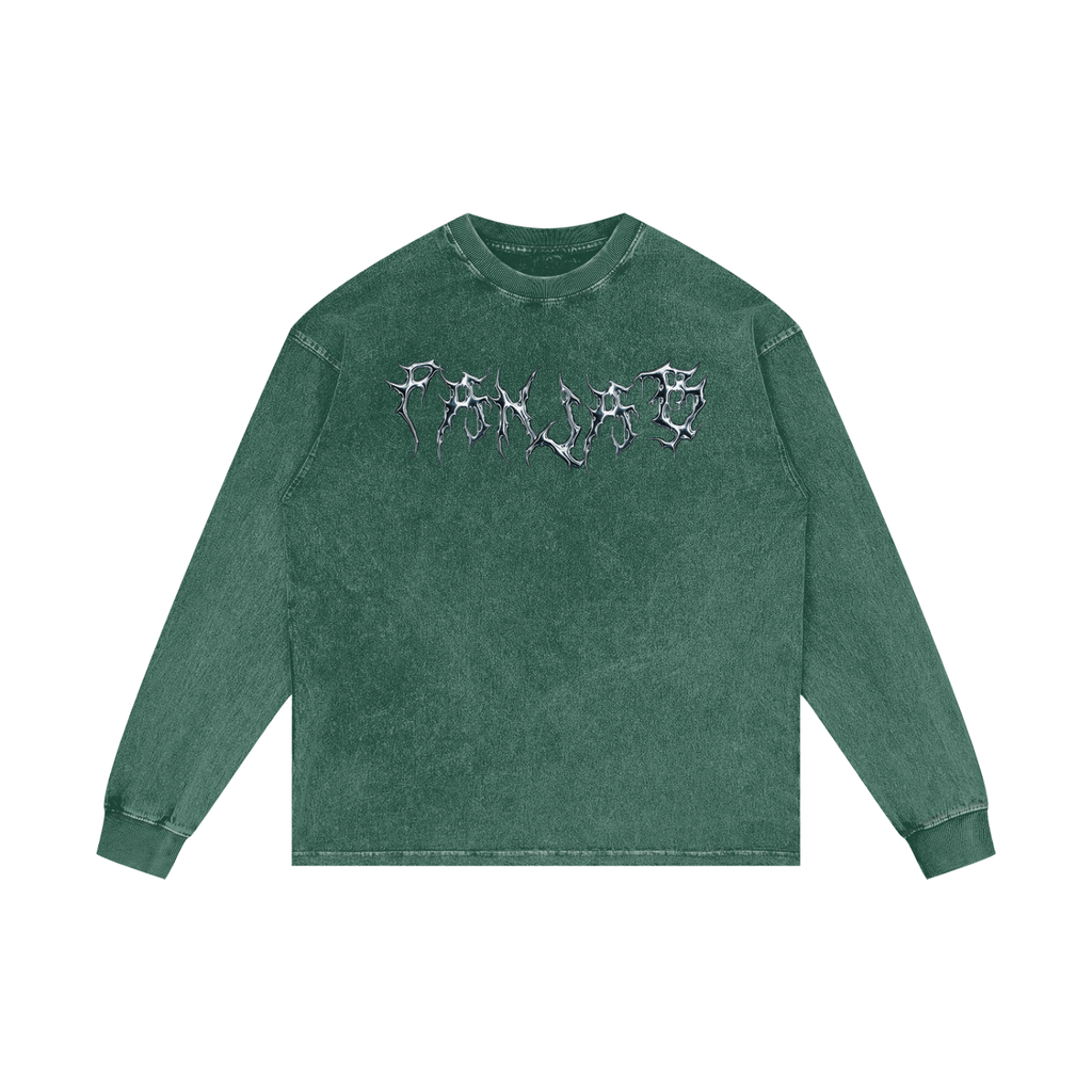 PANJAB Panther Y2K | RisenRetro | Acid Wash Oversize Long Sleeve T-Shirt