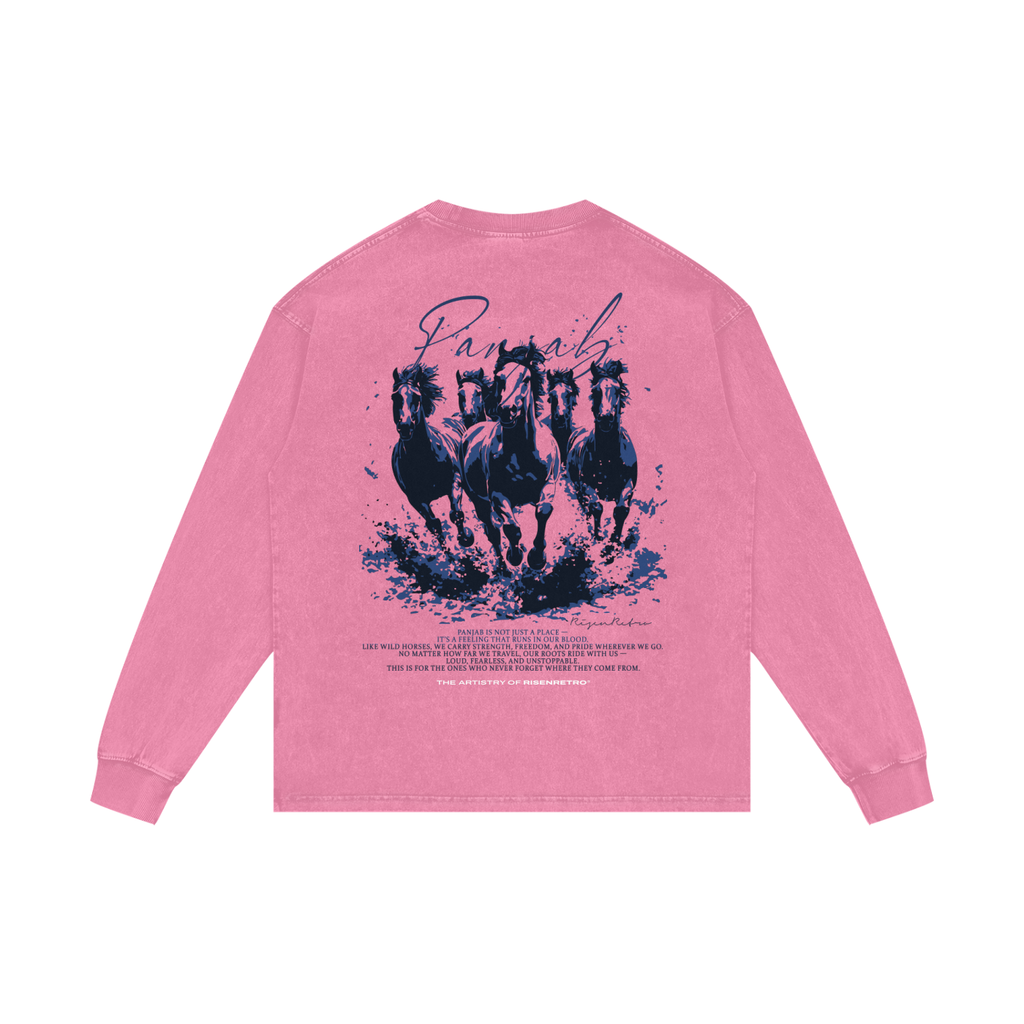 PANJAB CLUB | RISENRETRO | Acid Wash Oversize Long Sleeve T-Shirt