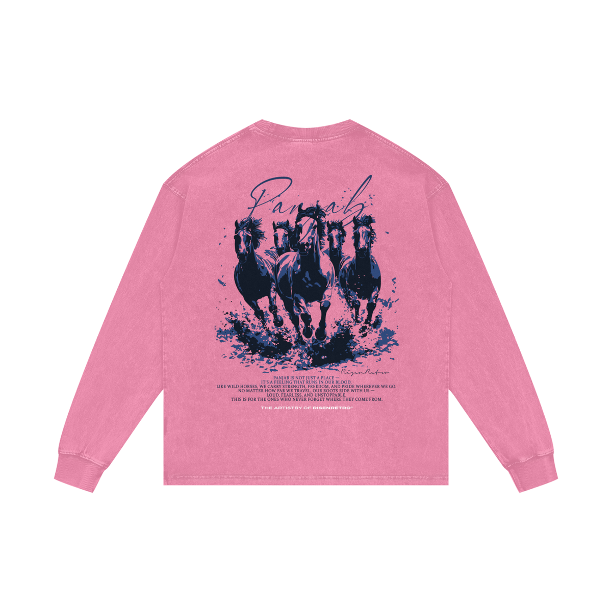 PANJAB CLUB | RISENRETRO | Acid Wash Oversize Long Sleeve T-Shirt