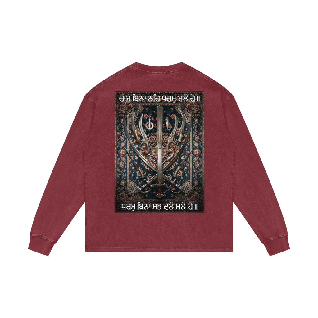 The Khalsa Spirit  | RISENRETRO | Acid Wash Oversize Long Sleeve T-Shirt