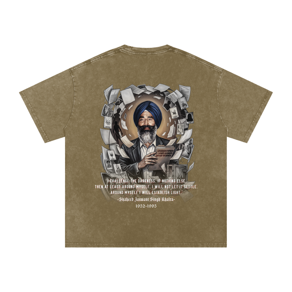 JASWANT SINGH KHALRA Washed Oversized Cotton T-Shirt