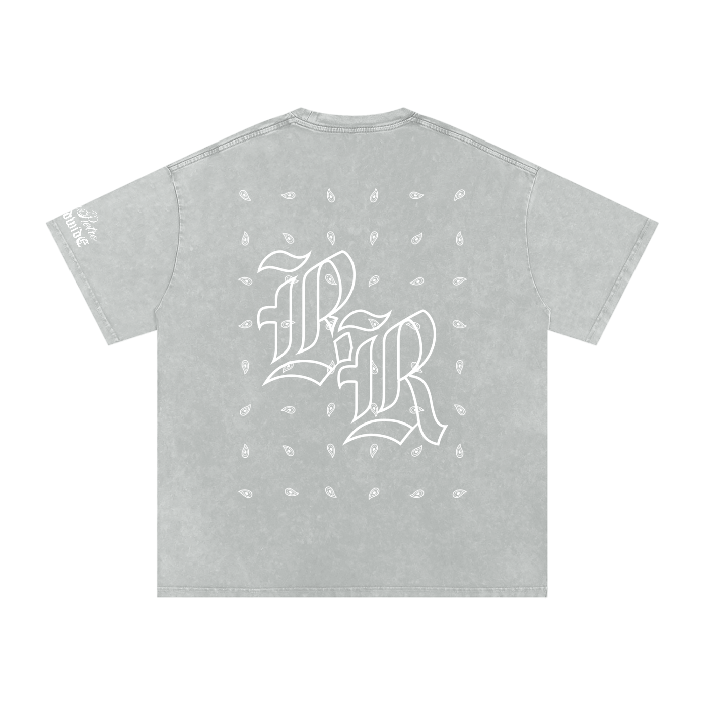 RISENRETRO PAISLEY Snow Washed Oversized Cotton T-Shirt