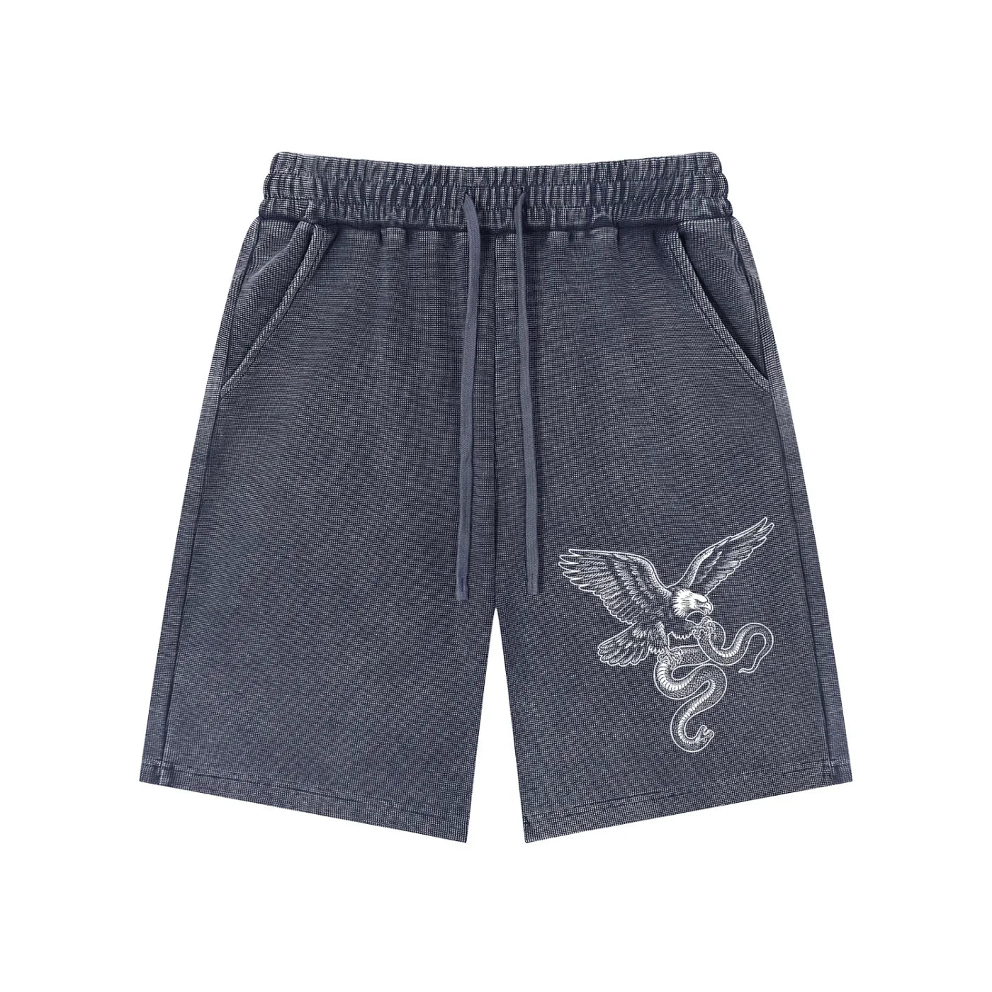 Eagle X Snake X RisenRetro Mineral Wash Waffle Knit Shorts