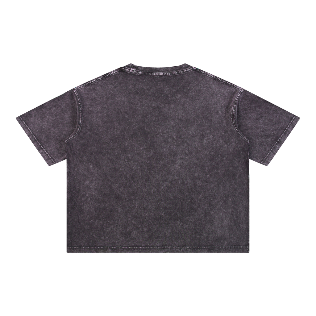 Moose Print S.M.W X RISEN RETRO Wash Boxy Cotton T-Shirt