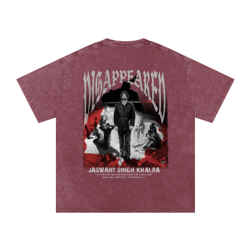 JASWANT SINGH KHALRA DISAPPEARED X  Washed Oversized T-Shirt