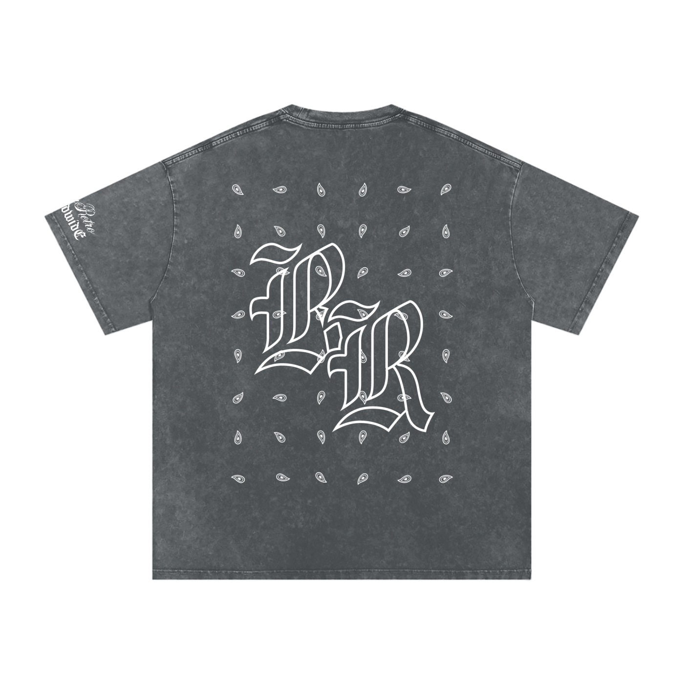 RISENRETRO PAISLEY Snow Washed Oversized Cotton T-Shirt