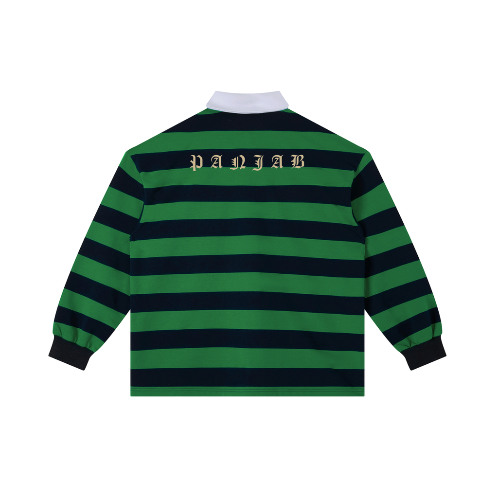 PANJAB COUTURE X RisenRetro Color Block Stripe Polo Shirt
