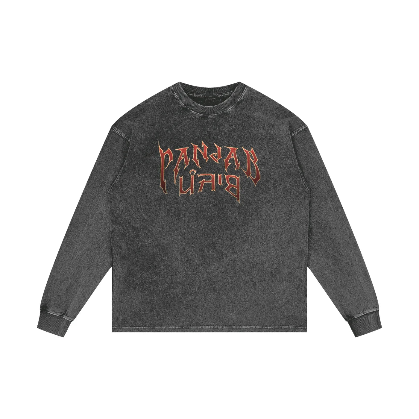 Panjab Bloodline X RisenRetro Acid Wash Oversize Long Sleeve T-Shirt