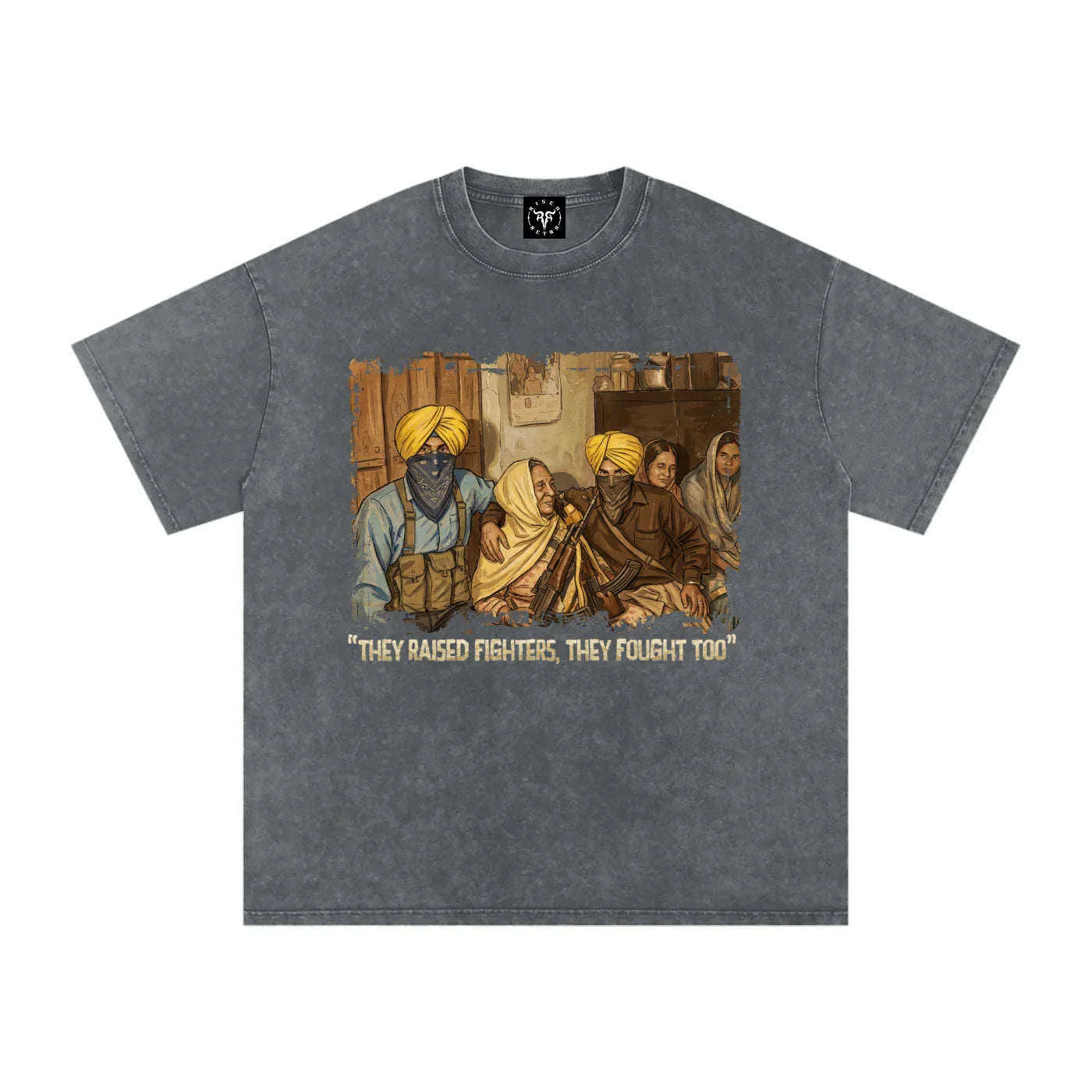 Mothers of Courage X Risen Retro Snow Washed Oversized Cotton T-Shirt