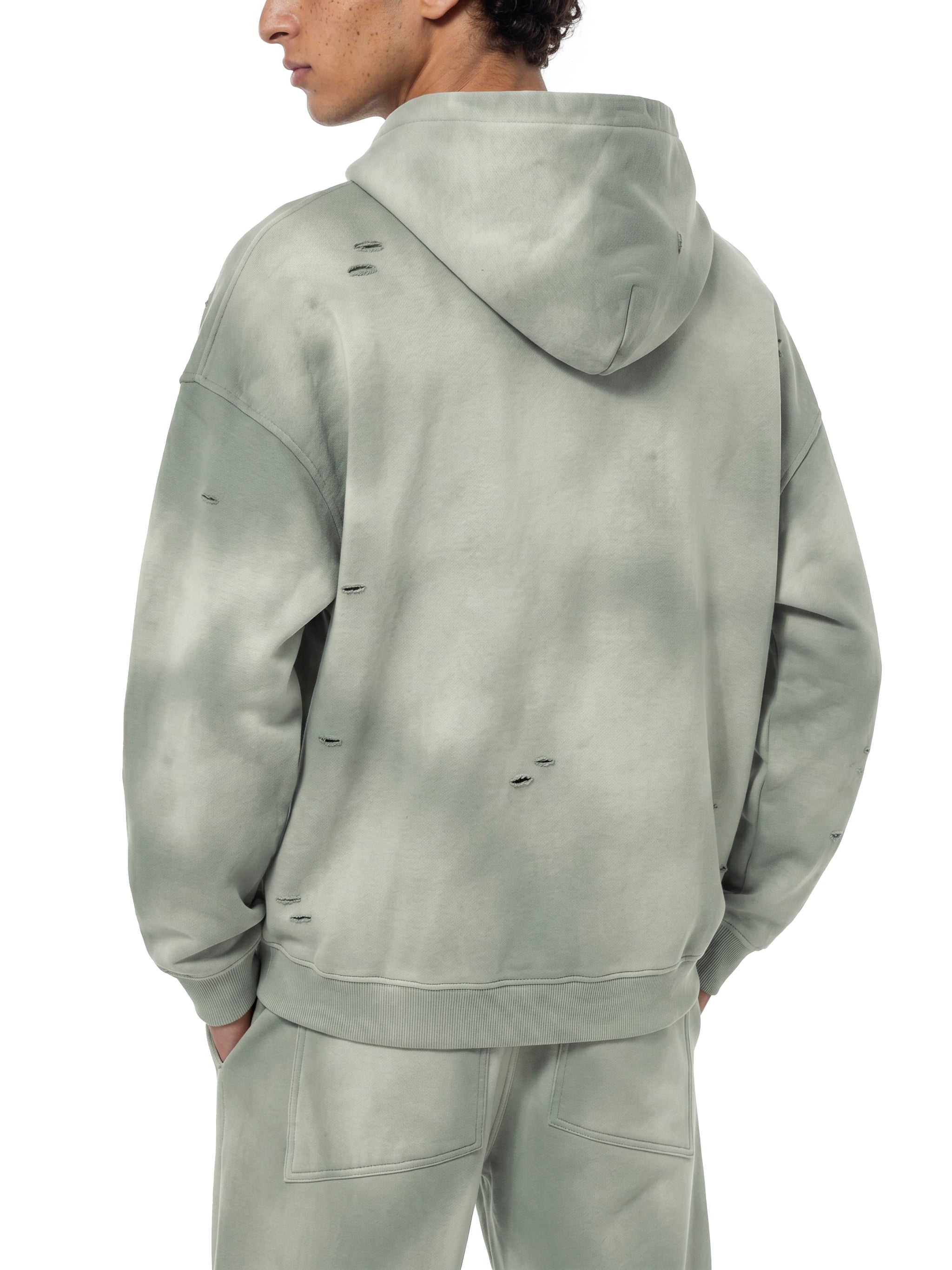 RISENRETRO X Unisex Sunfade Frayed Fleece tracksuit