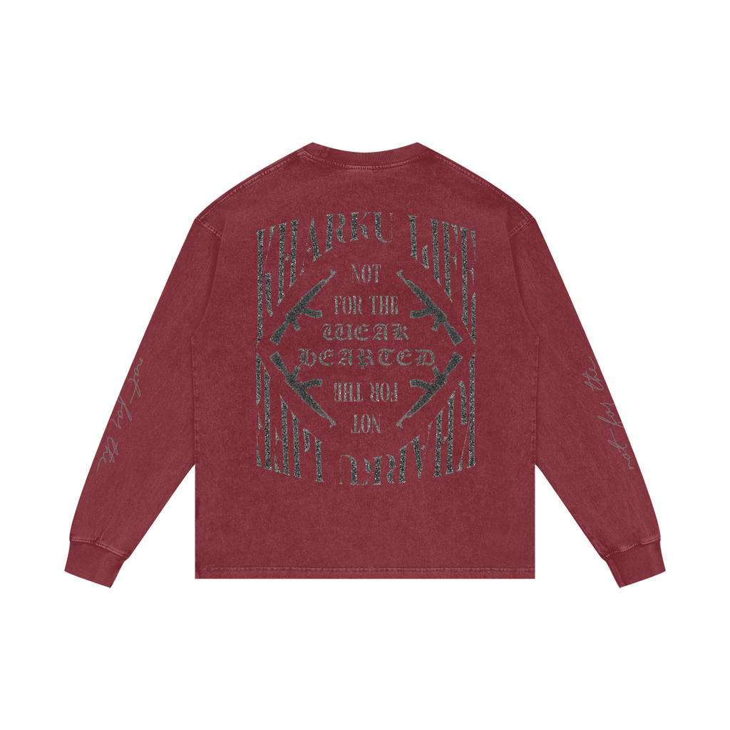 KHARKU LIFE | RISENRETRO | Acid Wash Oversize Long Sleeve T-Shirt