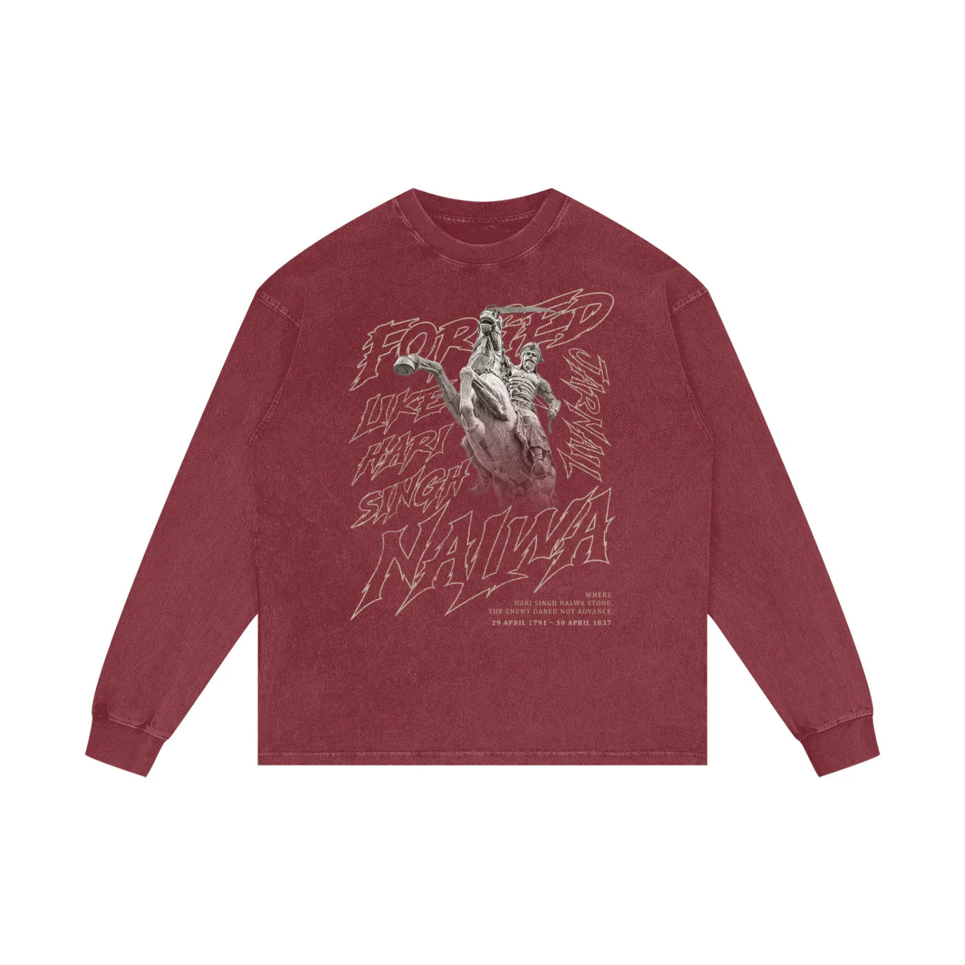 Forged Like Nalwa Acid Wash Oversize Long Sleeve T-Shirt X RisenRetro