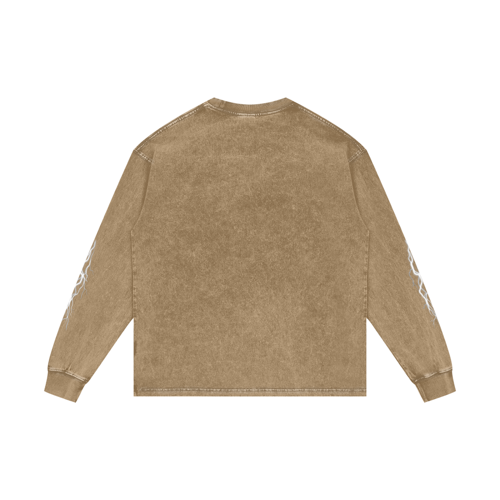 Panjab Bandana Flash V4 | RISENRETRO | Acid Wash Oversize Long Sleeve T-Shirt