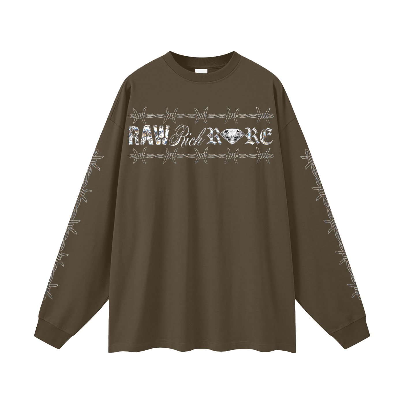 RAW RICH RARE X Risen Retro Oversized Unisex Long Sleeve T-Shirt