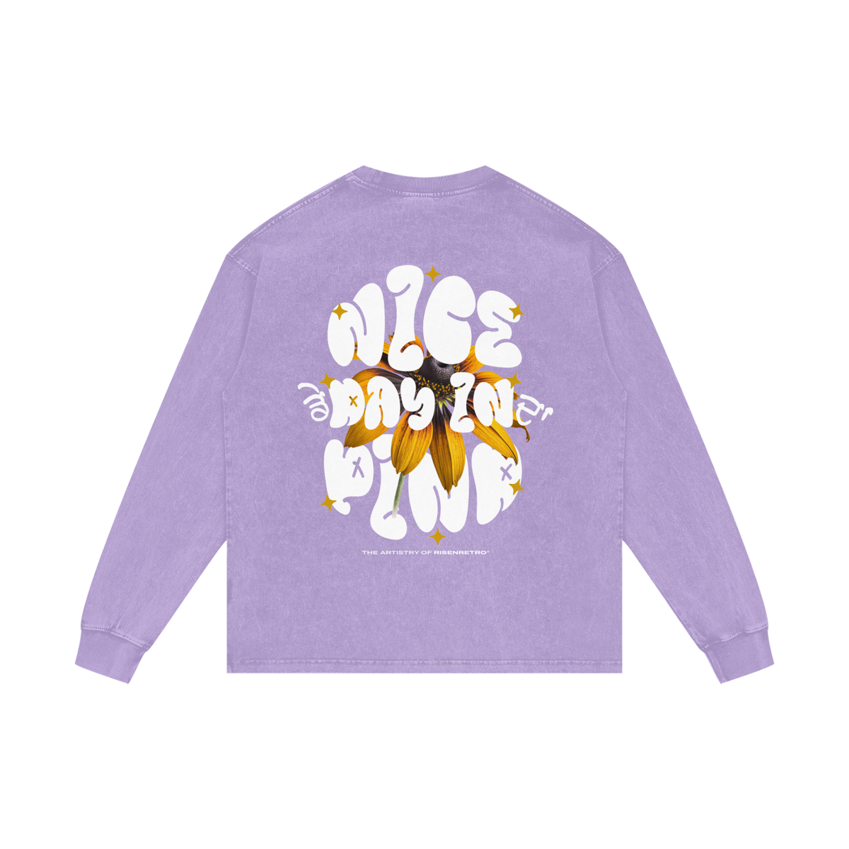 NICE DAY IN DA PIND | RISENRETRO | Acid Wash Oversize Long Sleeve T-Shirt