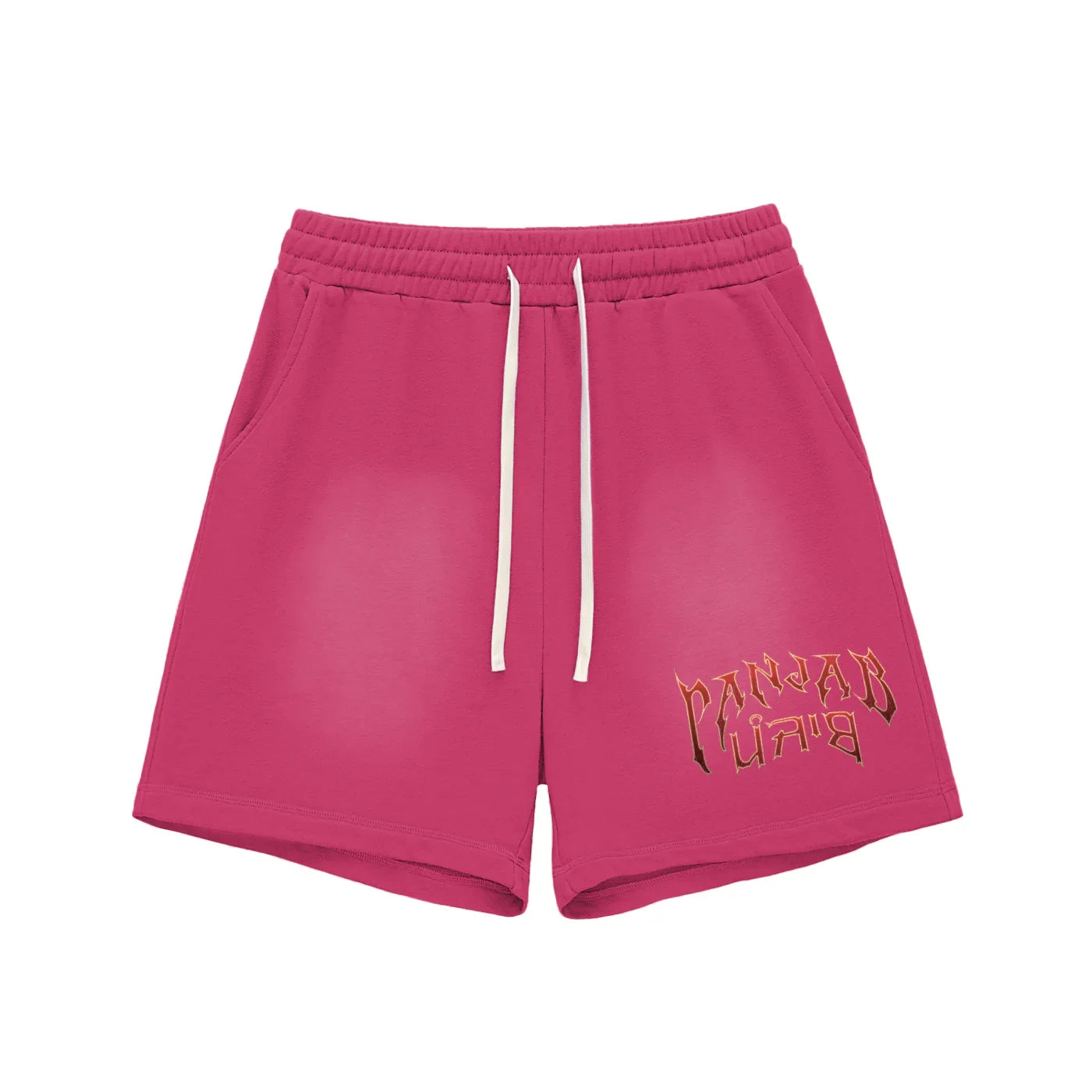 Panjab Bloodline  X Risen Retro Sun Fade Raw Edge Cotton Shorts