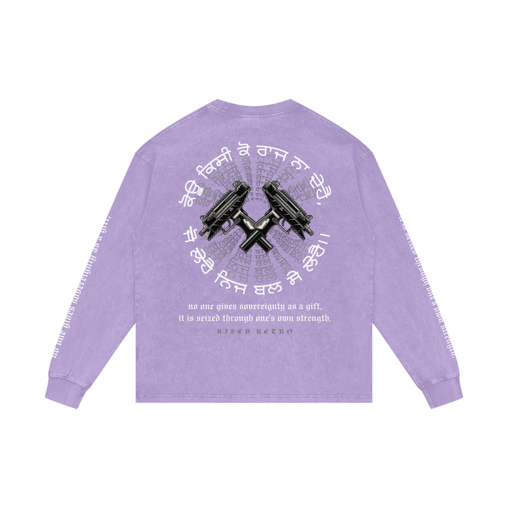 FORCE OF WILL 2 | RISENRETRO | Acid Wash Oversize Long Sleeve T-Shirt