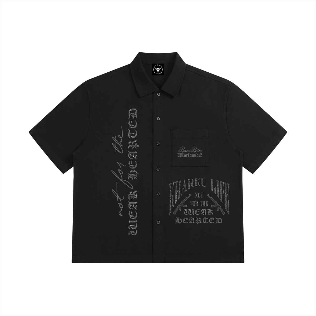 KHARKU LIFE | RISENRETRO | Unisex Boxy Patch Pocket Short Sleeve Shirt