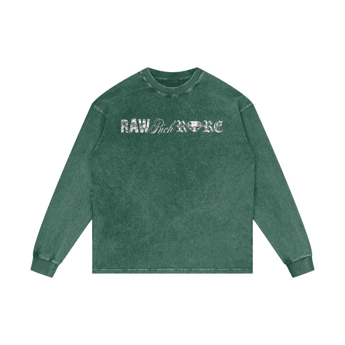 RAW RICH RARE  | RISENRETRO | Acid Wash Oversize Long Sleeve T-Shirt