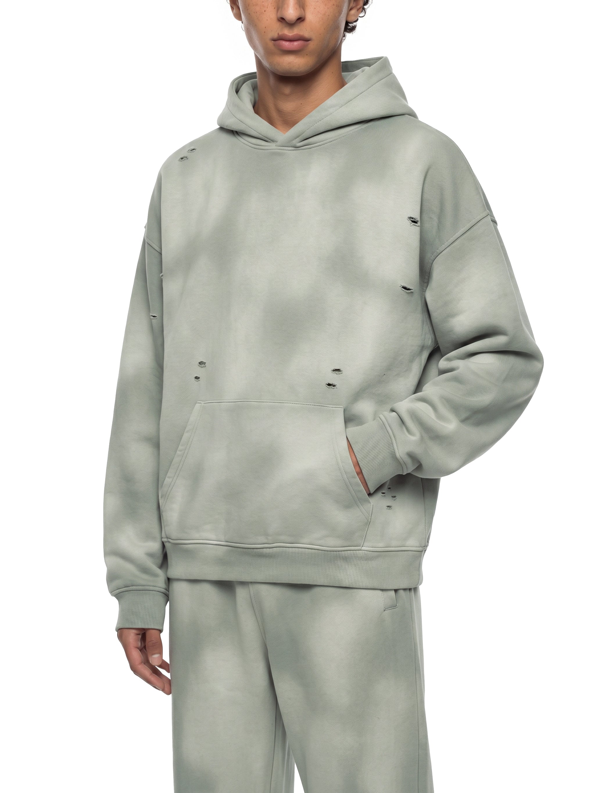 RISENRETRO X Unisex Sunfade Frayed Fleece tracksuit