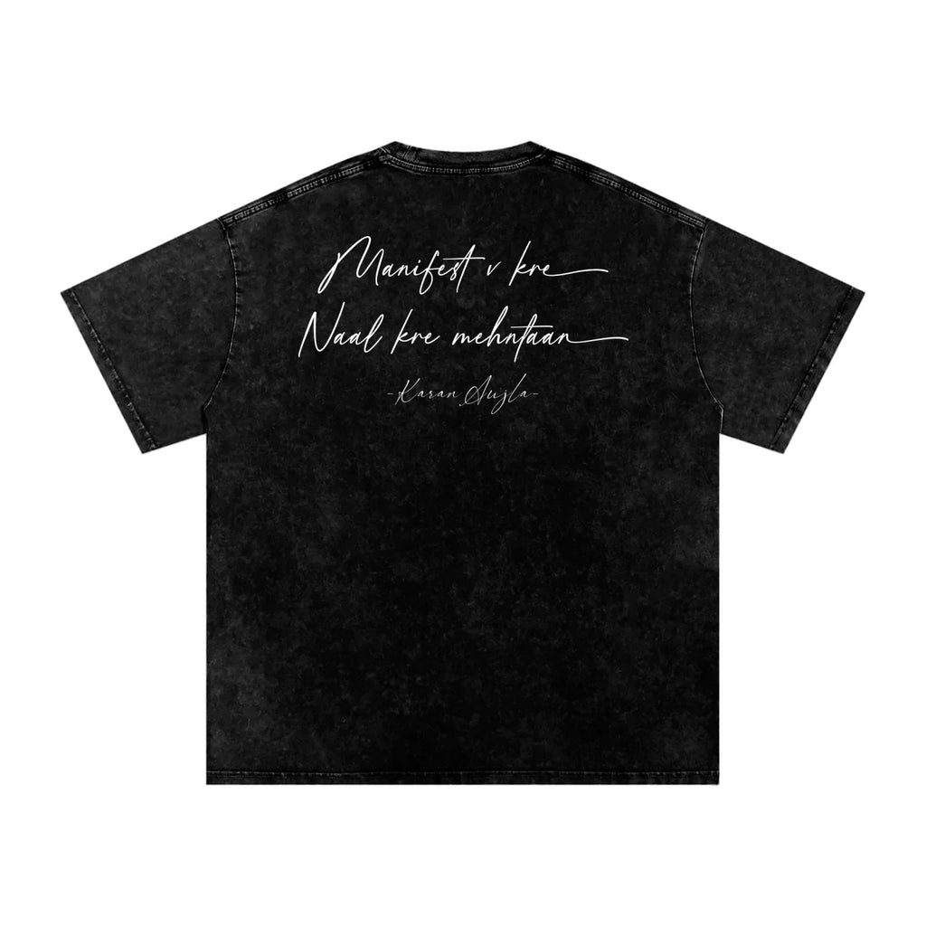 Karan Aujla Dream Tee X RisenRetro Washed Oversized Cotton T-Shirt