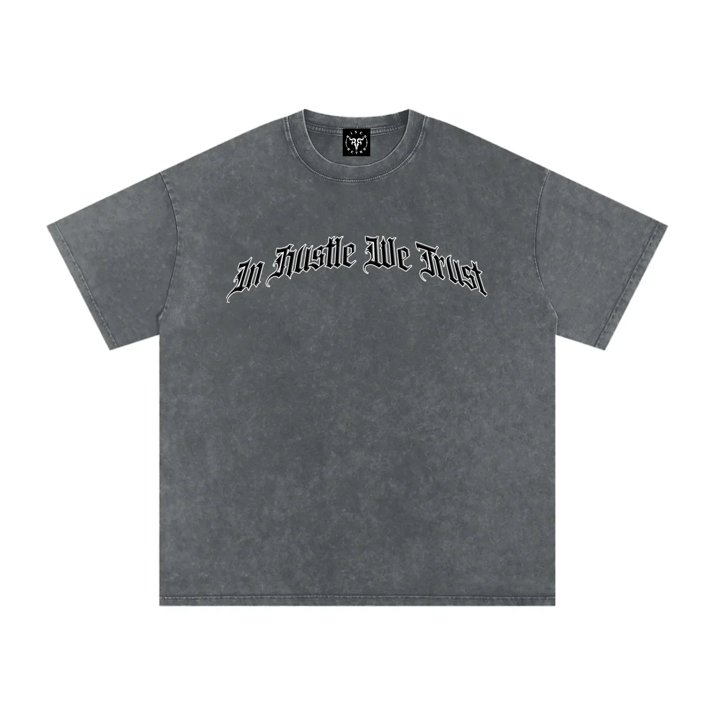 In Hustle We Trust Snow X RisenRetro Washed Oversized Cotton T-Shirt
