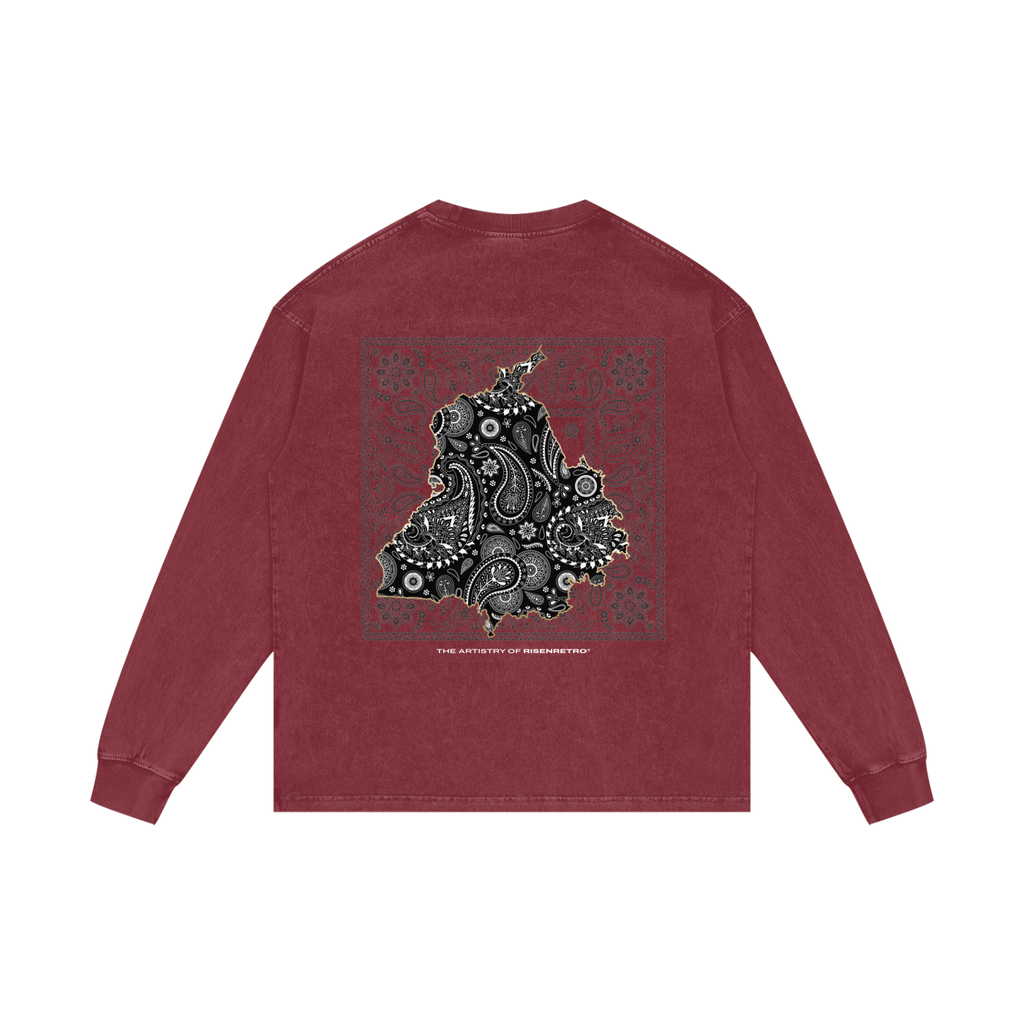 PANJAB BANDANA | RISENRETRO | Acid Wash Oversize Long Sleeve T-Shirt