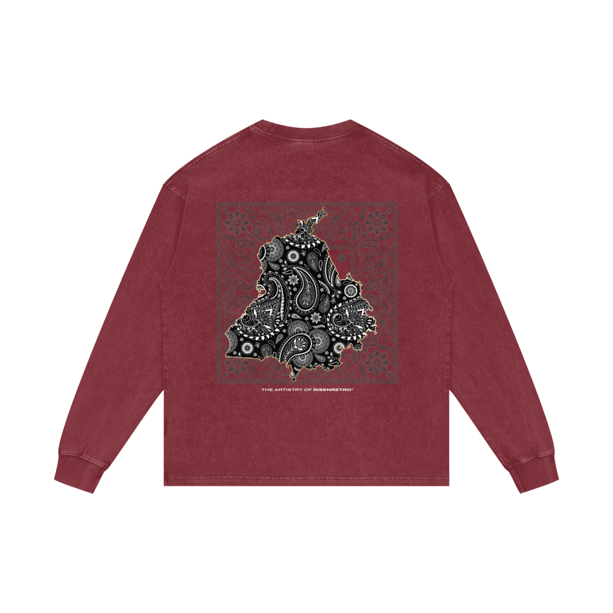 PANJAB BANDANA | RISENRETRO | Acid Wash Oversize Long Sleeve T-Shirt