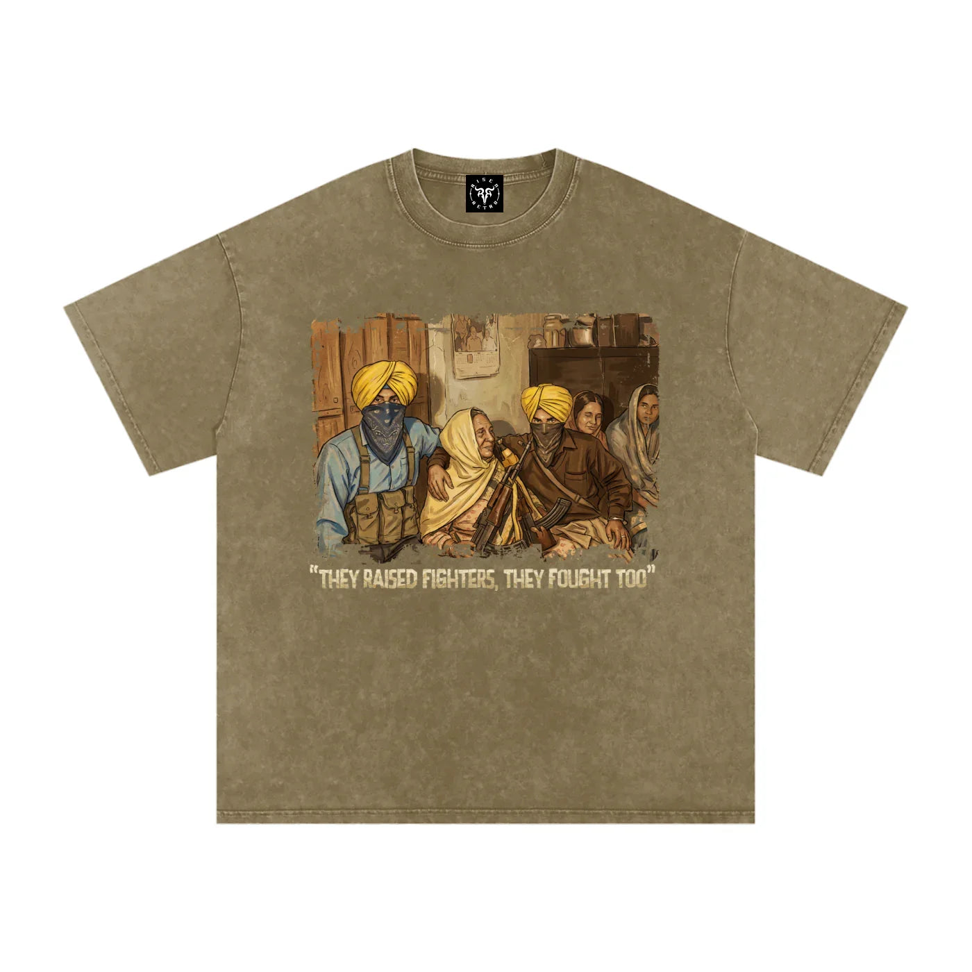 Mothers of Courage X Risen Retro Snow Washed Oversized Cotton T-Shirt