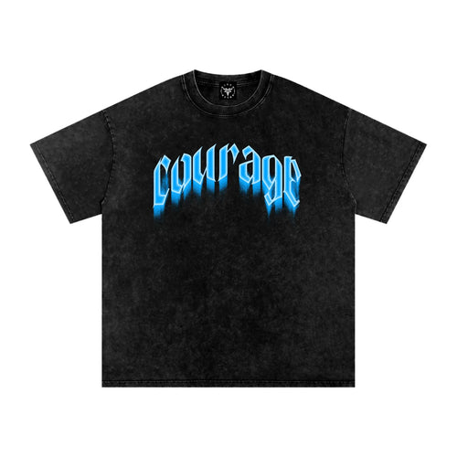 Courage Over Comfort X Risen Retro Washed Oversized Cotton T-Shirt