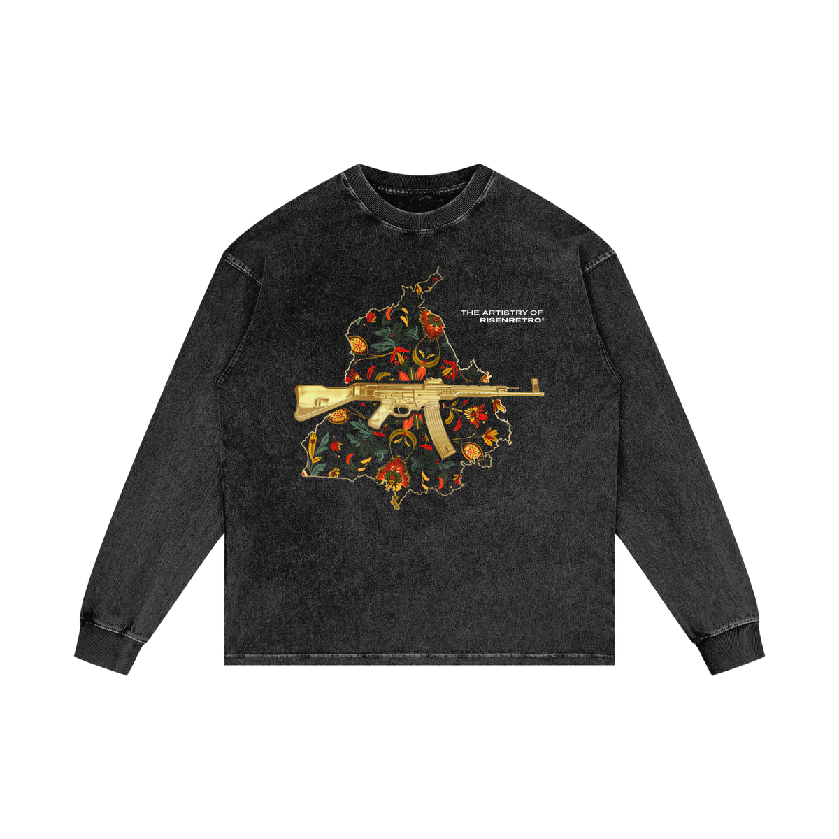 VINTAGE PANJAB | RISENRETRO | Acid Wash Oversize Long Sleeve T-Shirt