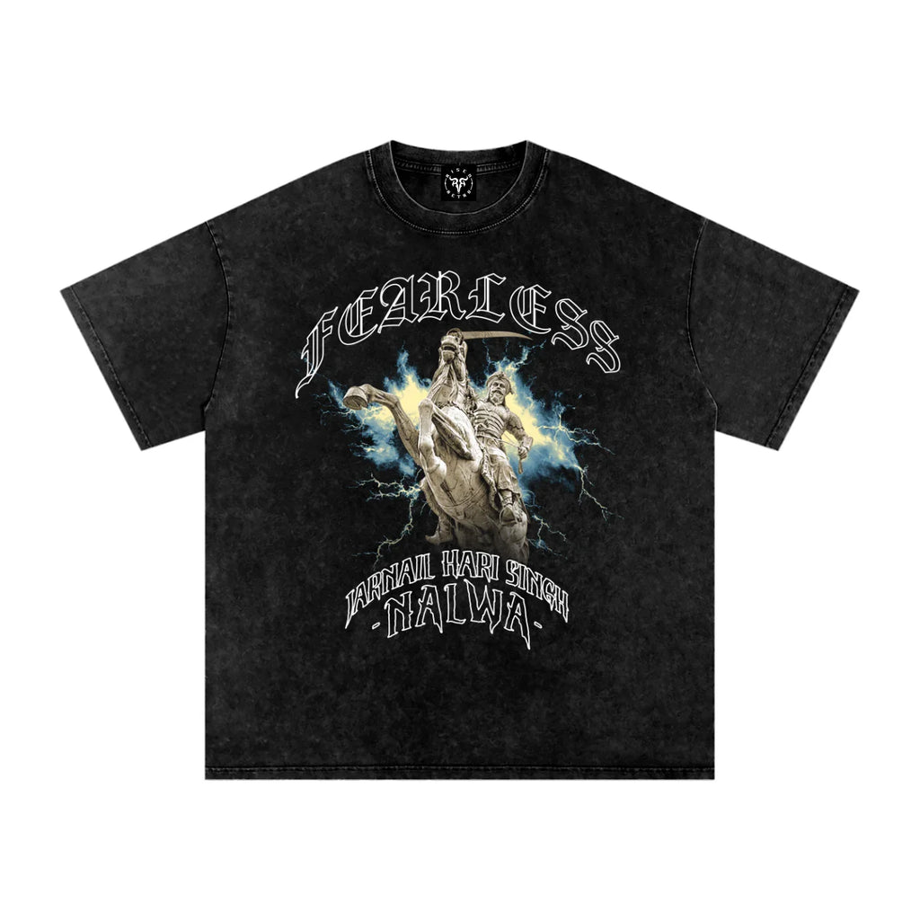 Fearless Jarnail hari Singh Nalwa Washed Oversized T-Shirt X RisenRetro