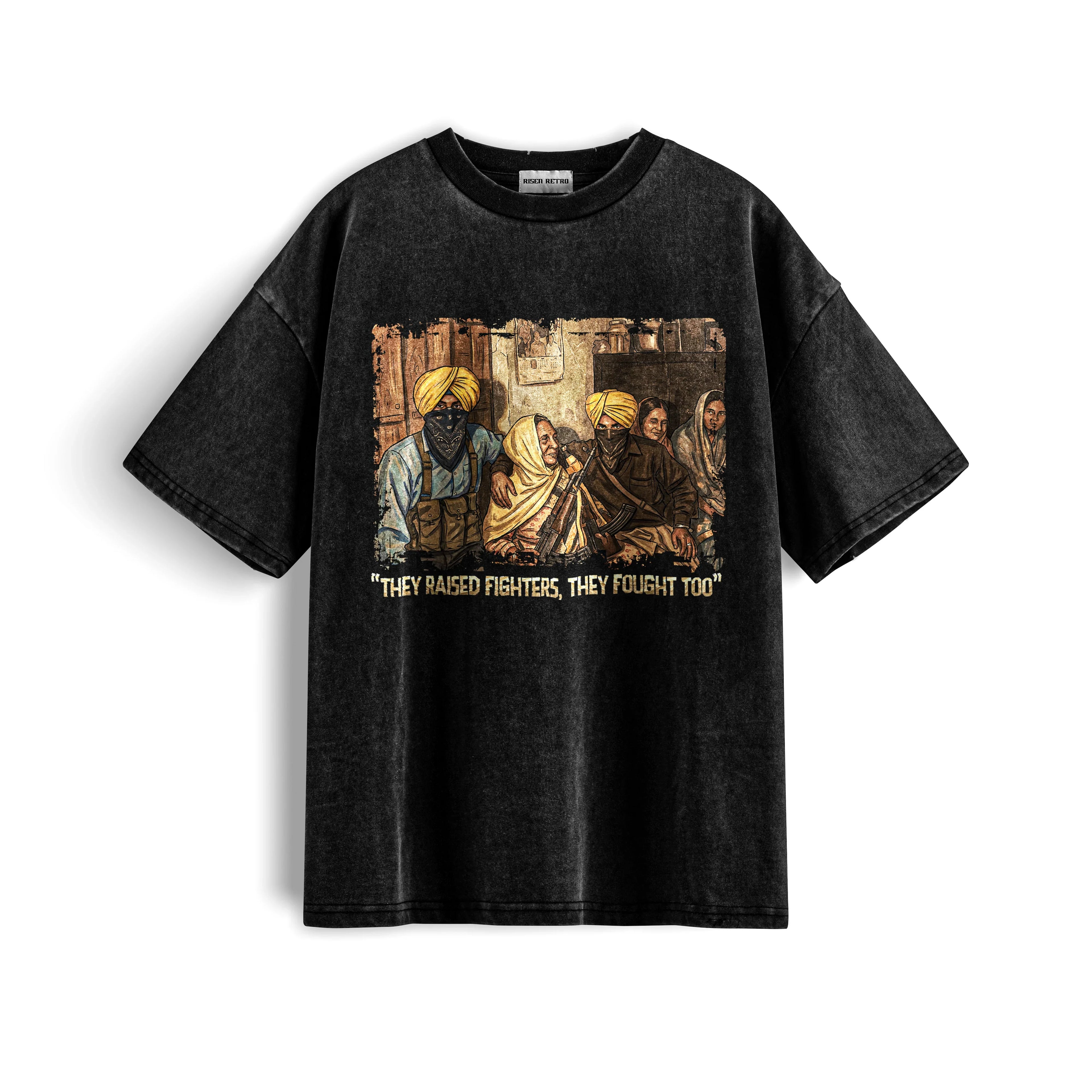 Mothers of Courage X Risen Retro Snow Washed Oversized Cotton T-Shirt