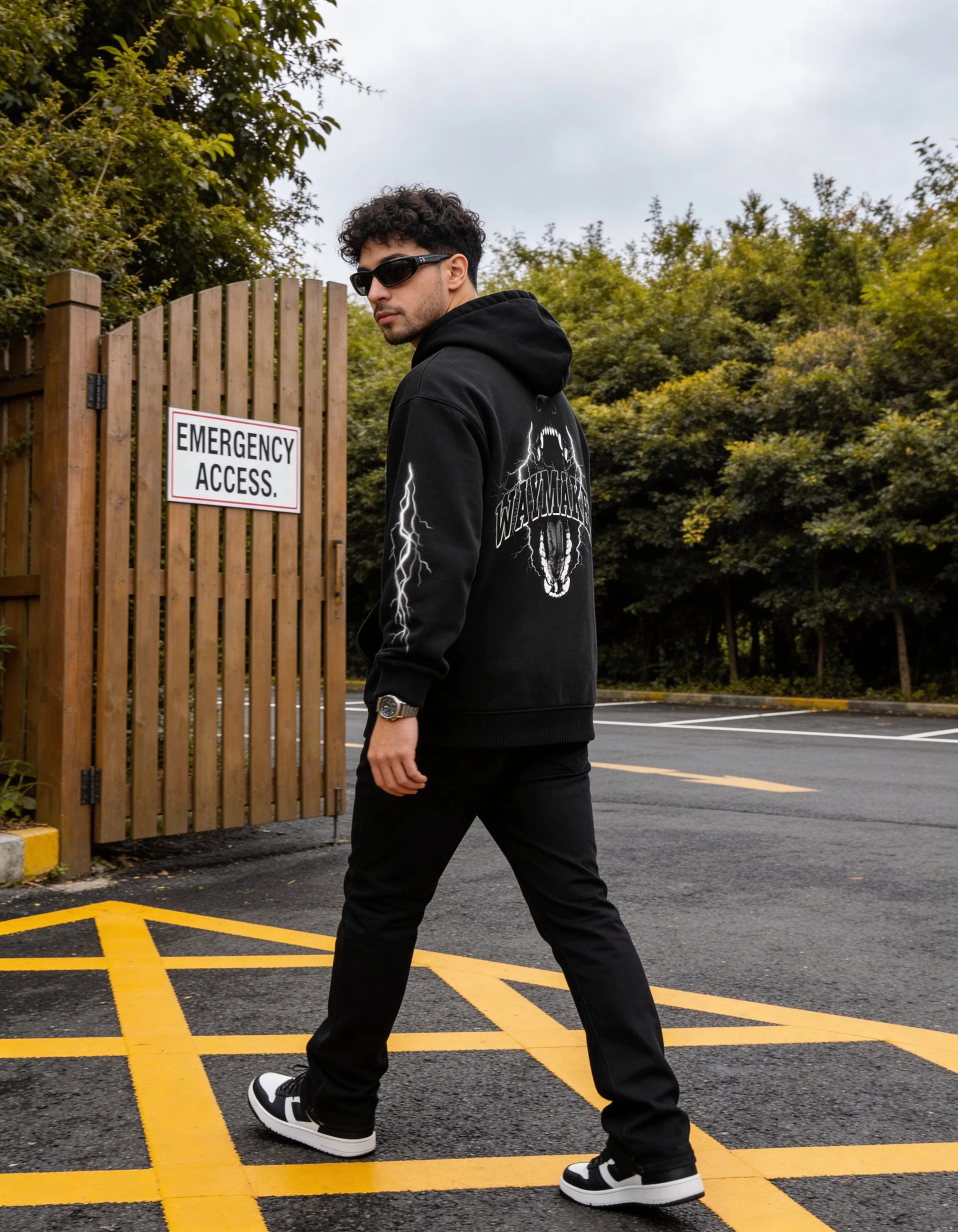 Sweat à capuche oversize en polaire désaturée WayMaker