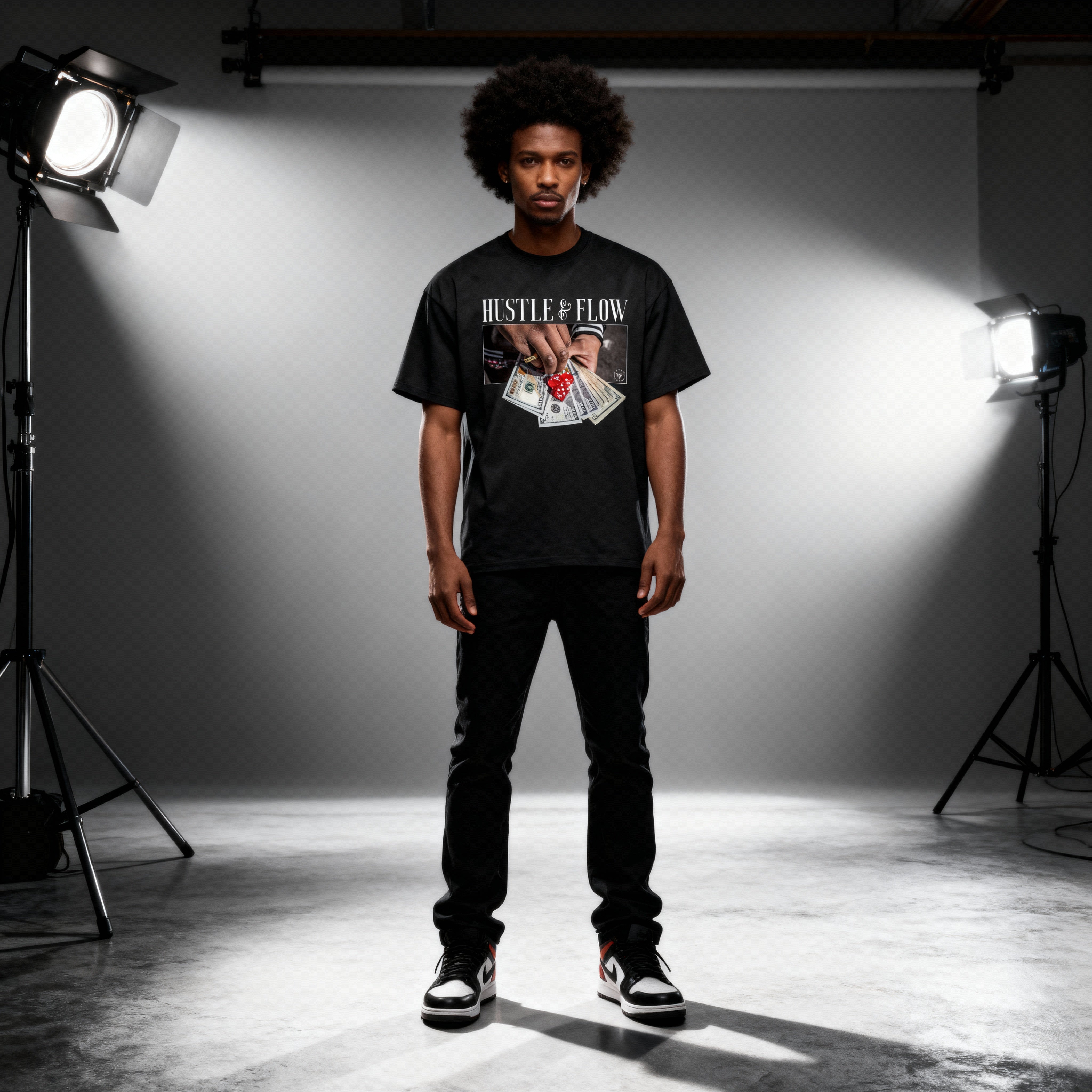 Hustle & Flow X Risen Retro Hand-Scrunched Sunfade T-Shirt