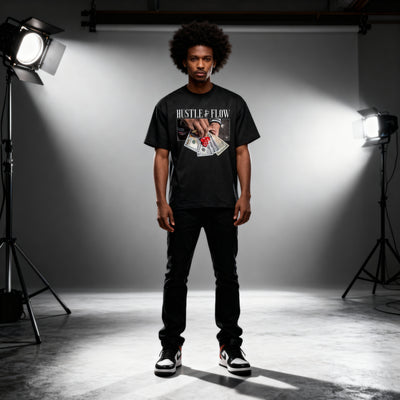 Hustle & Flow X Risen Retro Hand-Scrunched Sunfade T-Shirt