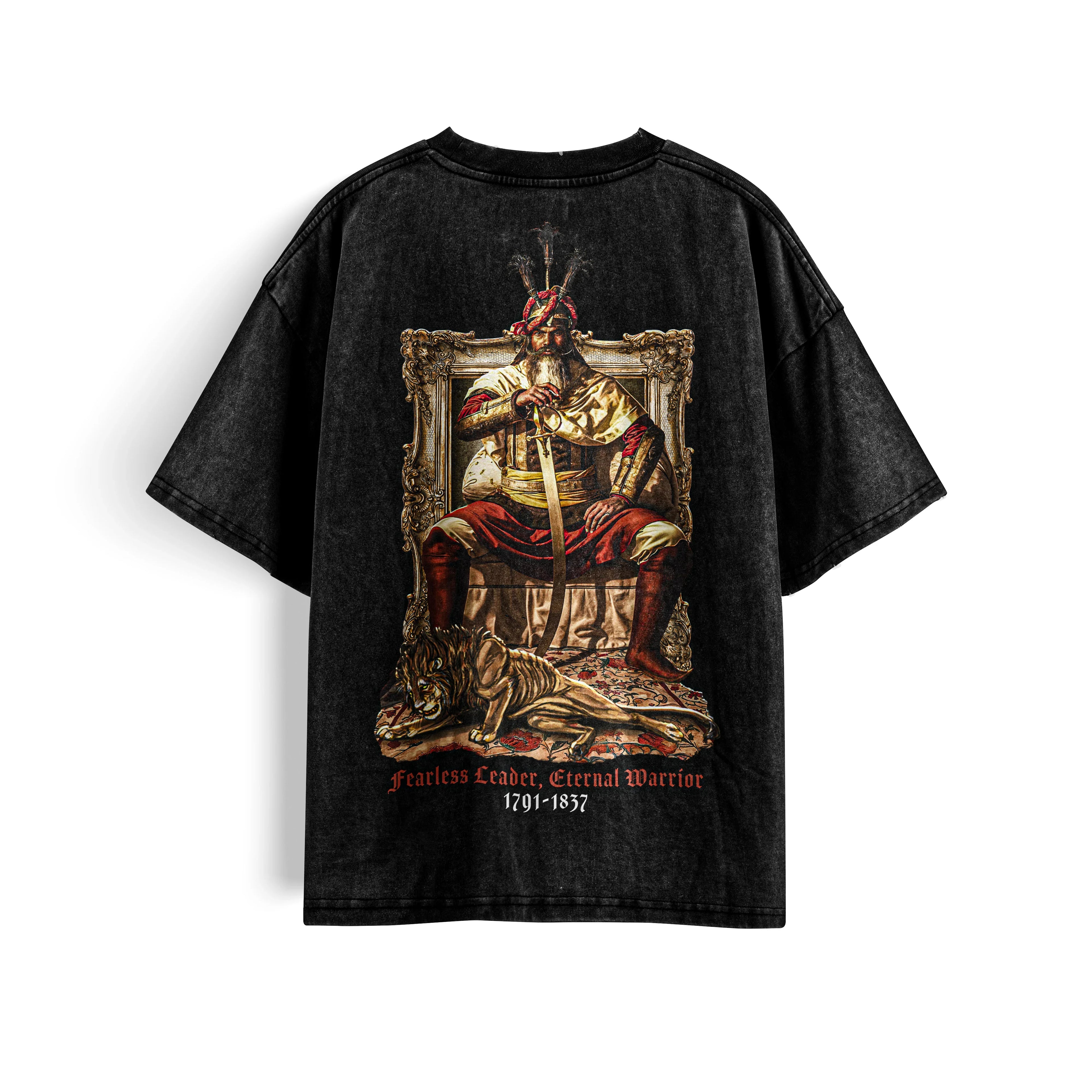Hari Singh Nalwa Shastran ke adheen Hai Raj T-shirt en coton surdimensionné délavé