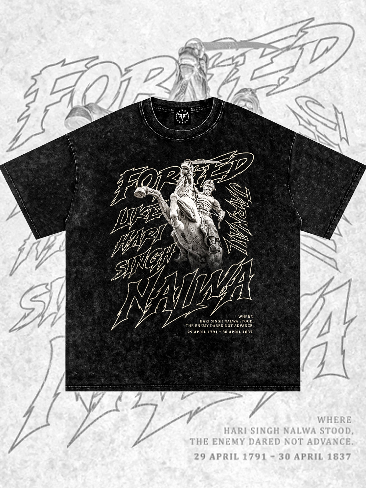 Forged Like Nalwa Snow Washed Oversized Cotton T-Shirt | RisenRetro