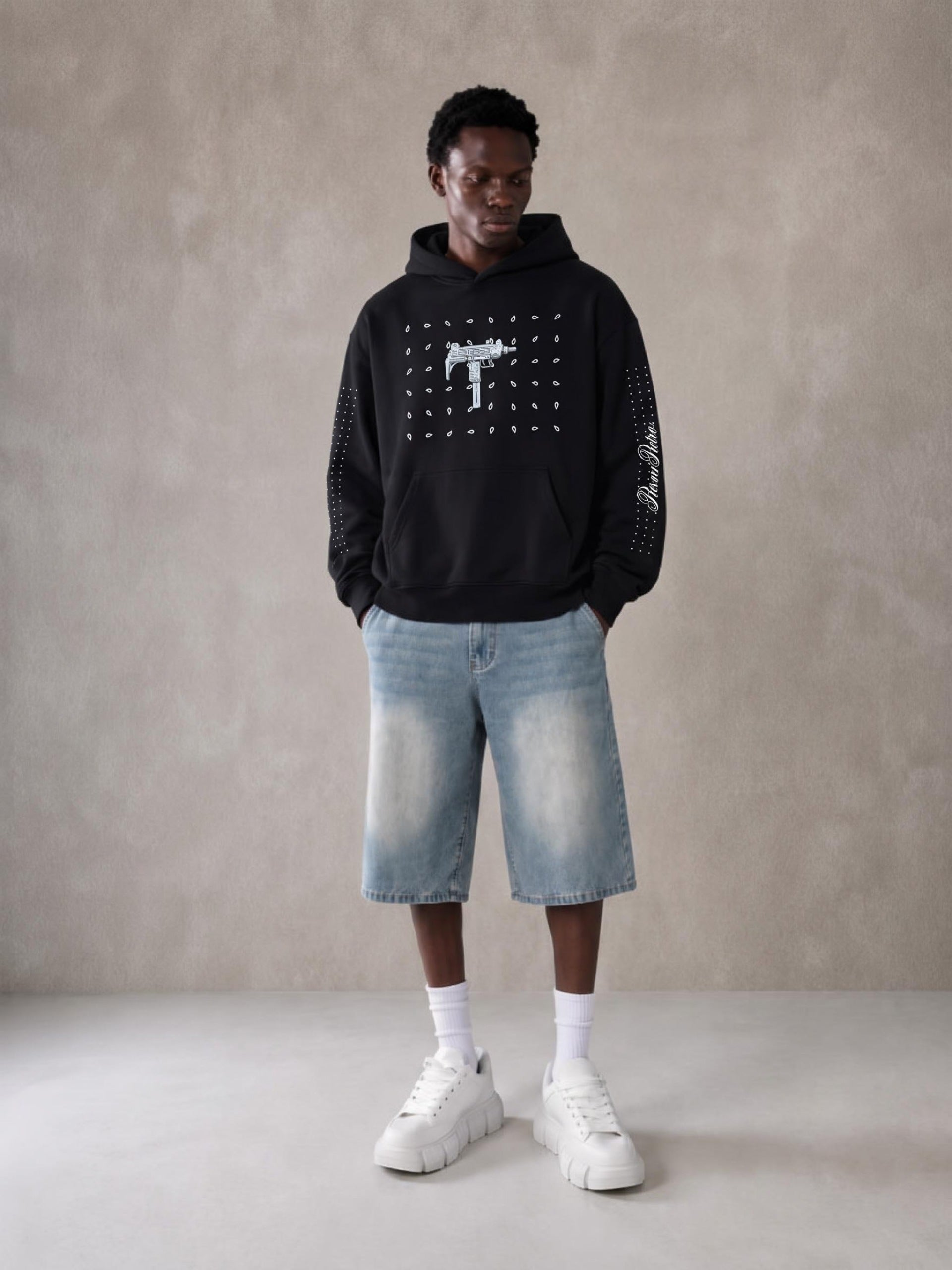 UZI ICEDOUT X DESIGNER X RisenRetro Essential Heavyweight Hoodie