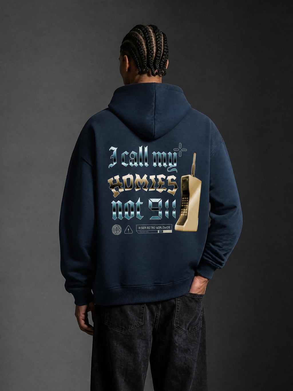 HOMIES 911 X RisenRetro Oversize Fleeced Hoodie