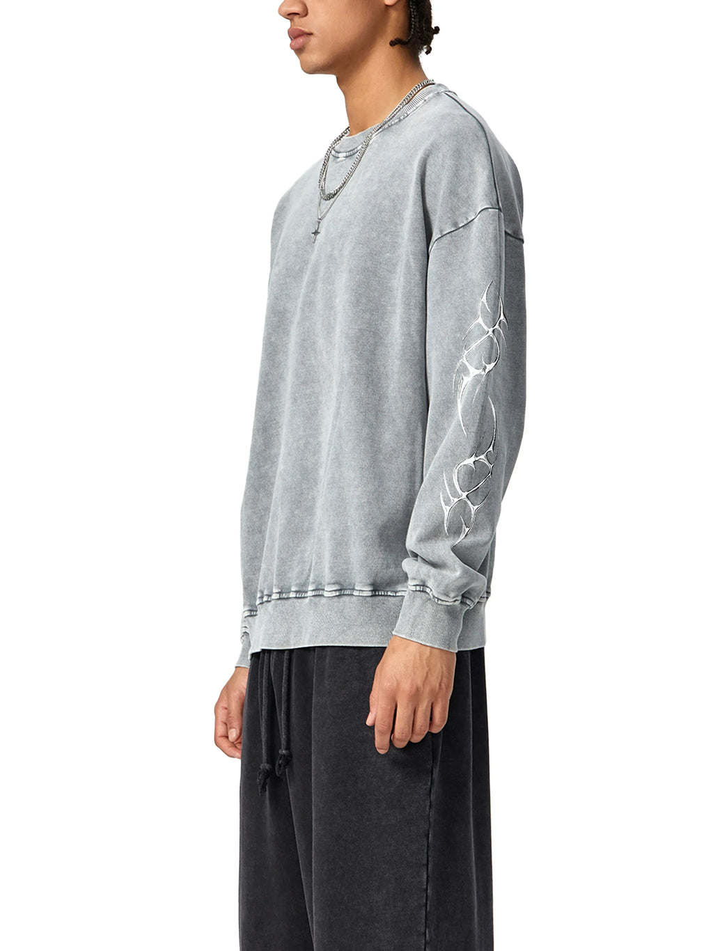 Sweat-shirt oversize délavé Liquid Metal Star