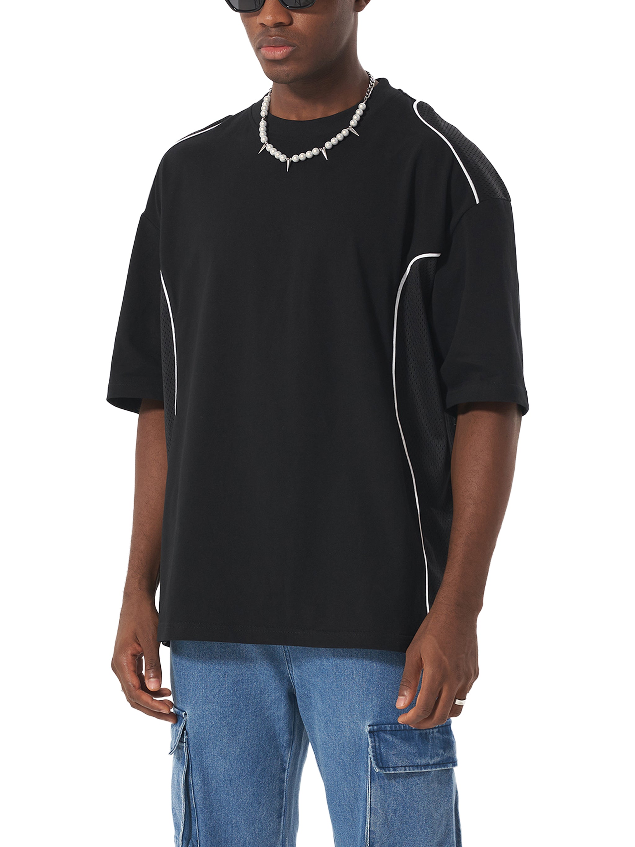 PANJAB LEGACY x RISEN RETRO  Contrast Piped Panel T-Shirt