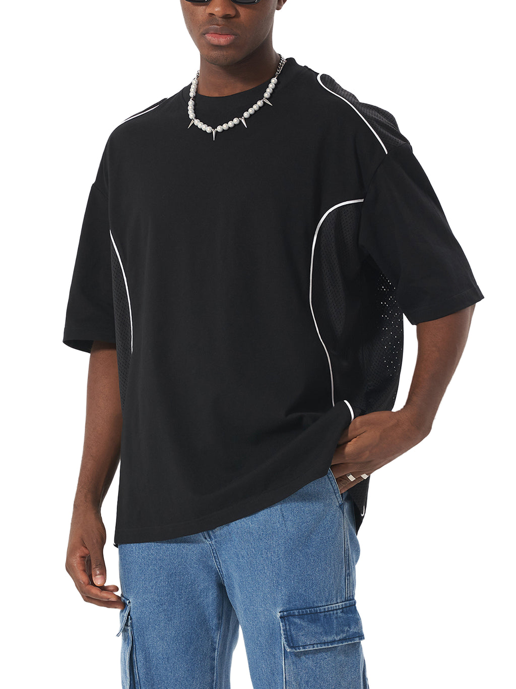 PANJAB LEGACY x RISEN RETRO  Contrast Piped Panel T-Shirt