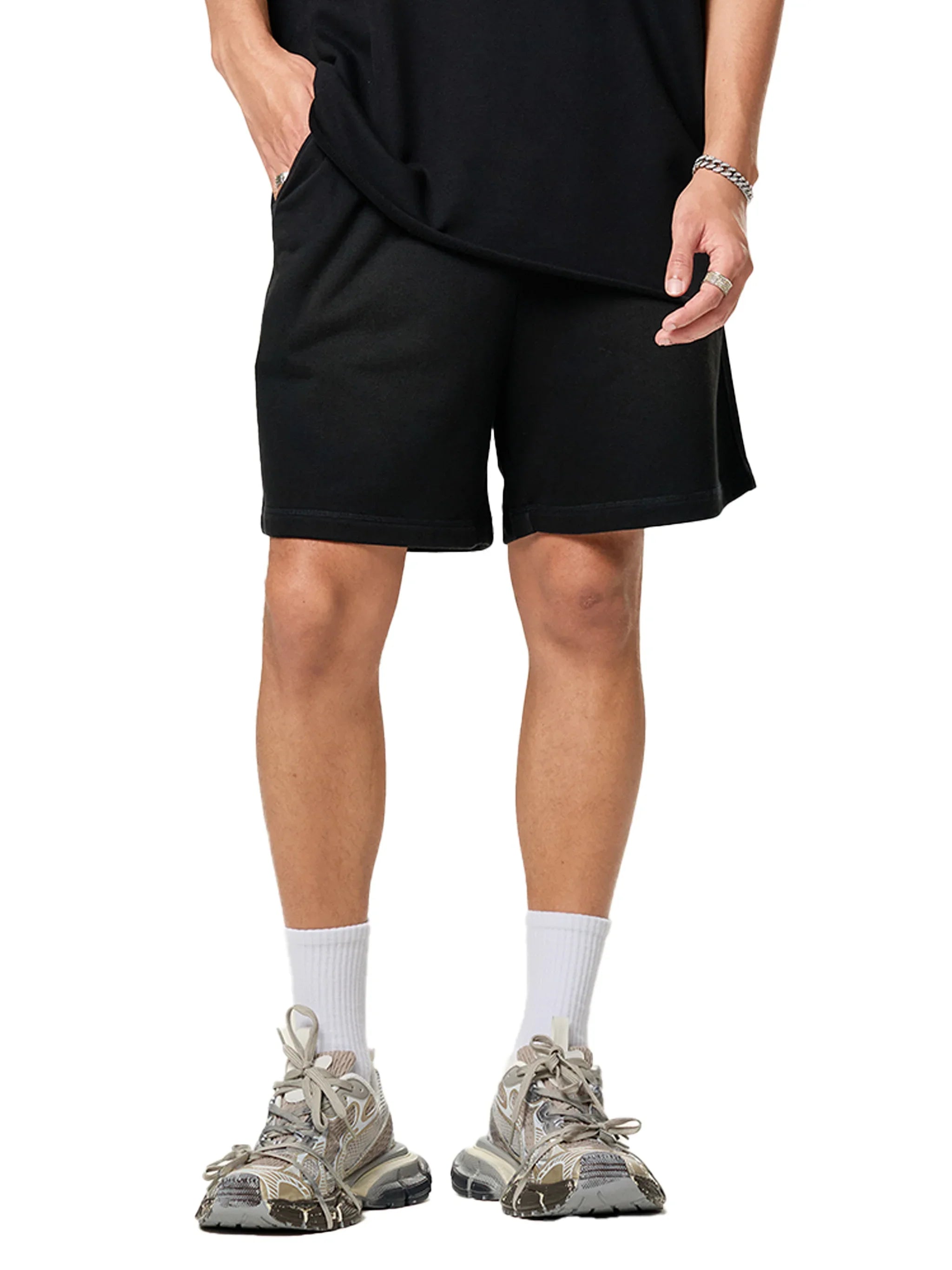 Panjab Bloodline  X Risen Retro Sun Fade Raw Edge Cotton Shorts