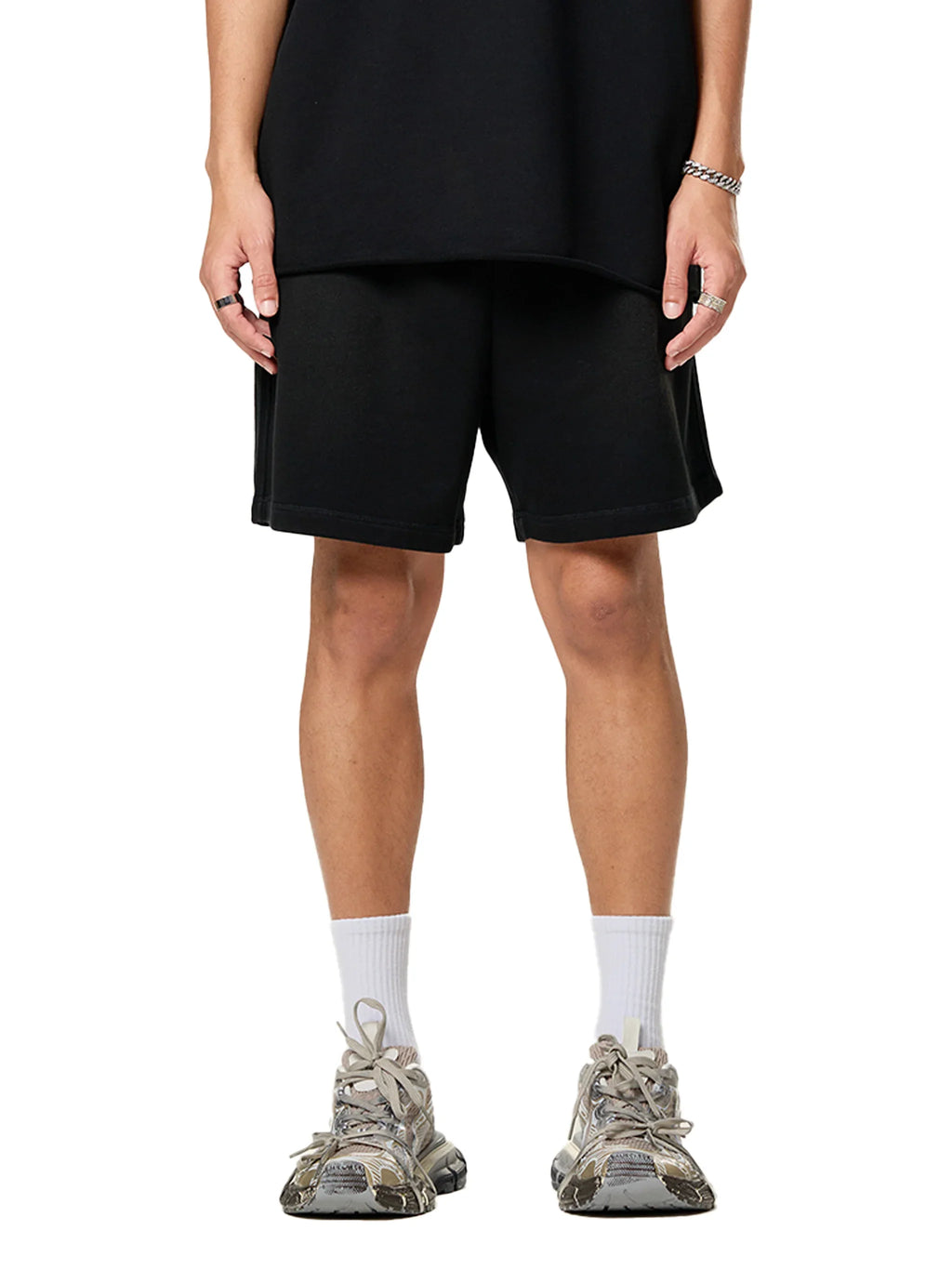 Panjab Bloodline  X Risen Retro Sun Fade Raw Edge Cotton Shorts