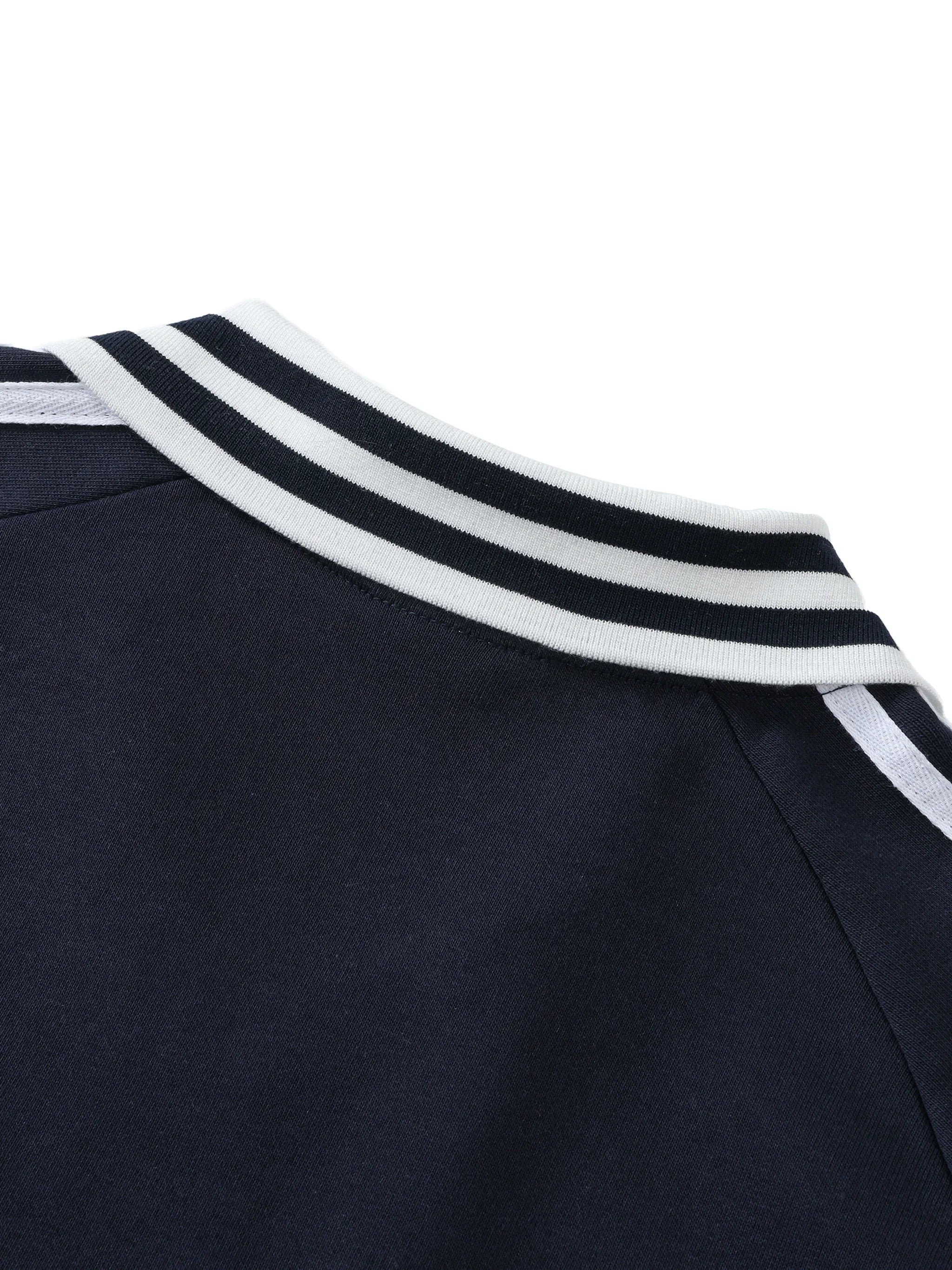 Panjab Legacy Contrast Striped Lapel Collar Sweatshirt